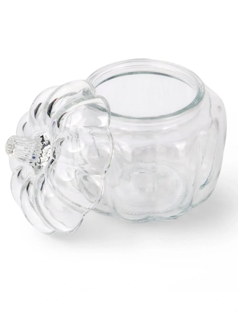 Clear Glass Pumpkin Jar with Lid